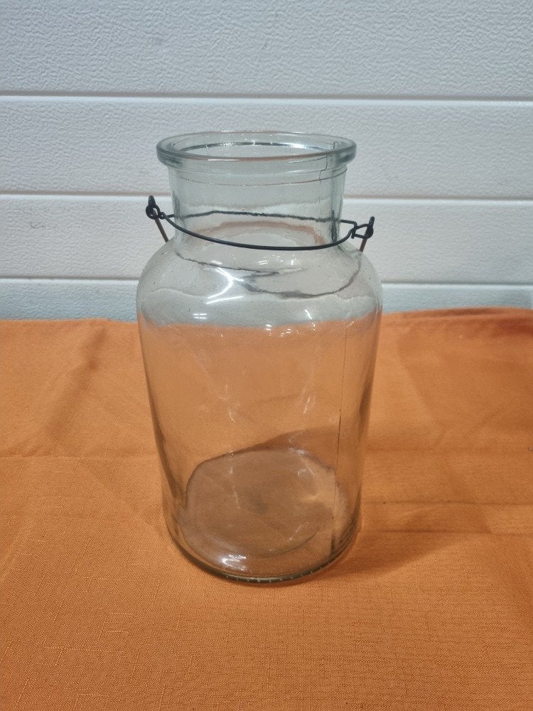vaas pot melkfles model glas, Ophalen of Verzenden