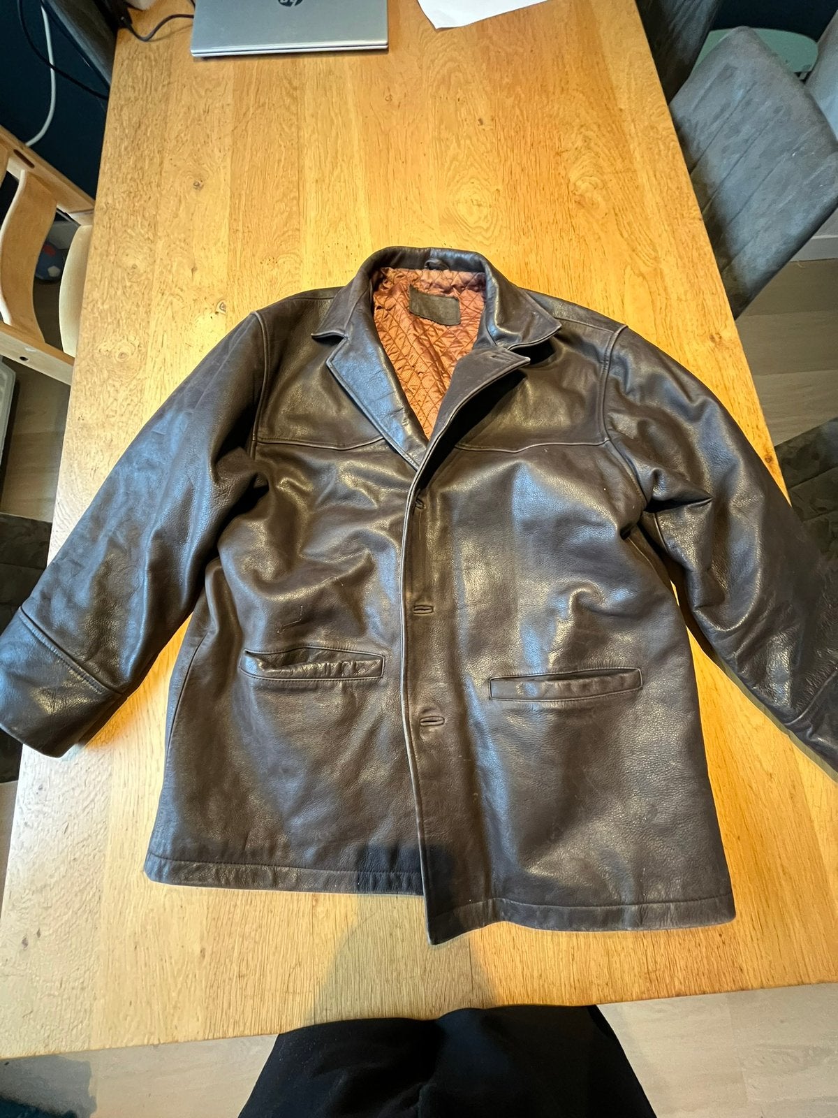 Leren jas heren, Ophalen, Gedragen, Maat 56/58 (XL), Bruin