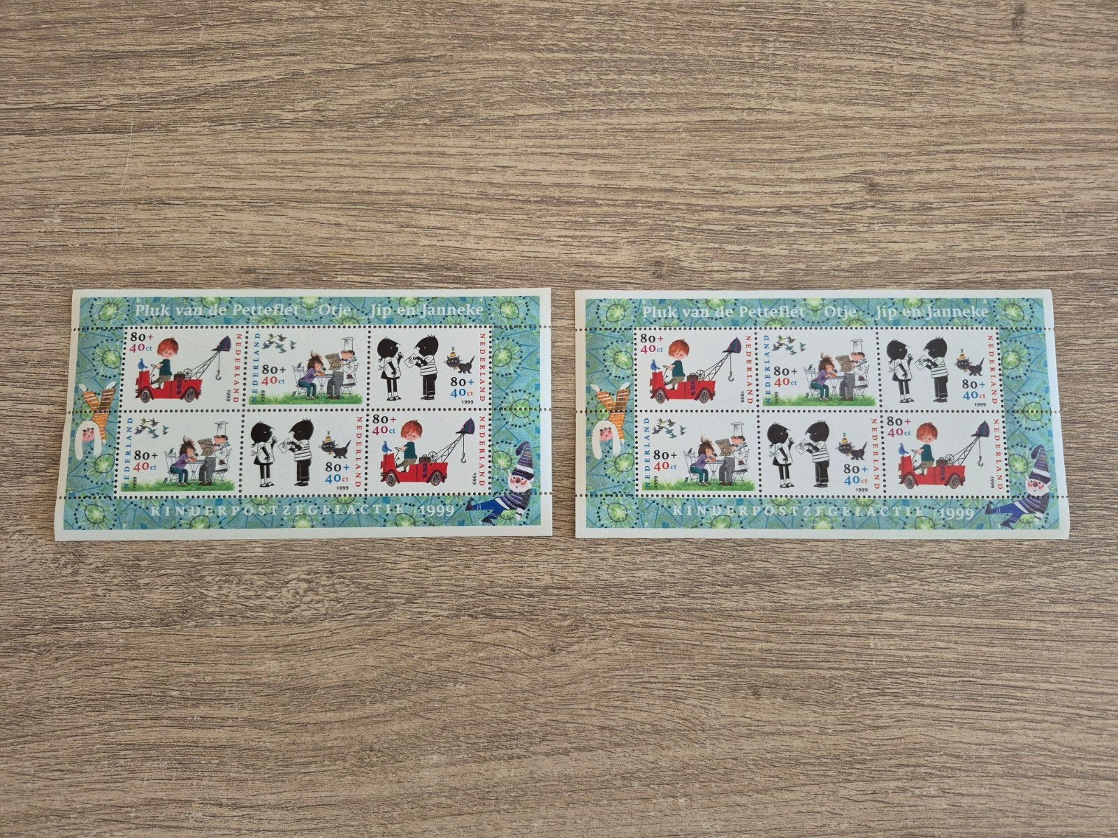 Kinderpostzegels 1999 Pluk van de Petteflet (2x), Ophalen of Verzenden, Na 1940, Postfris
