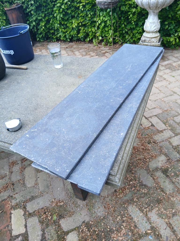 Hardstenen vensterbanken donkergrijs, 121x30 cm, Ophalen of Verzenden, Gebruikt, Overige materialen, Minder dan 20 mm