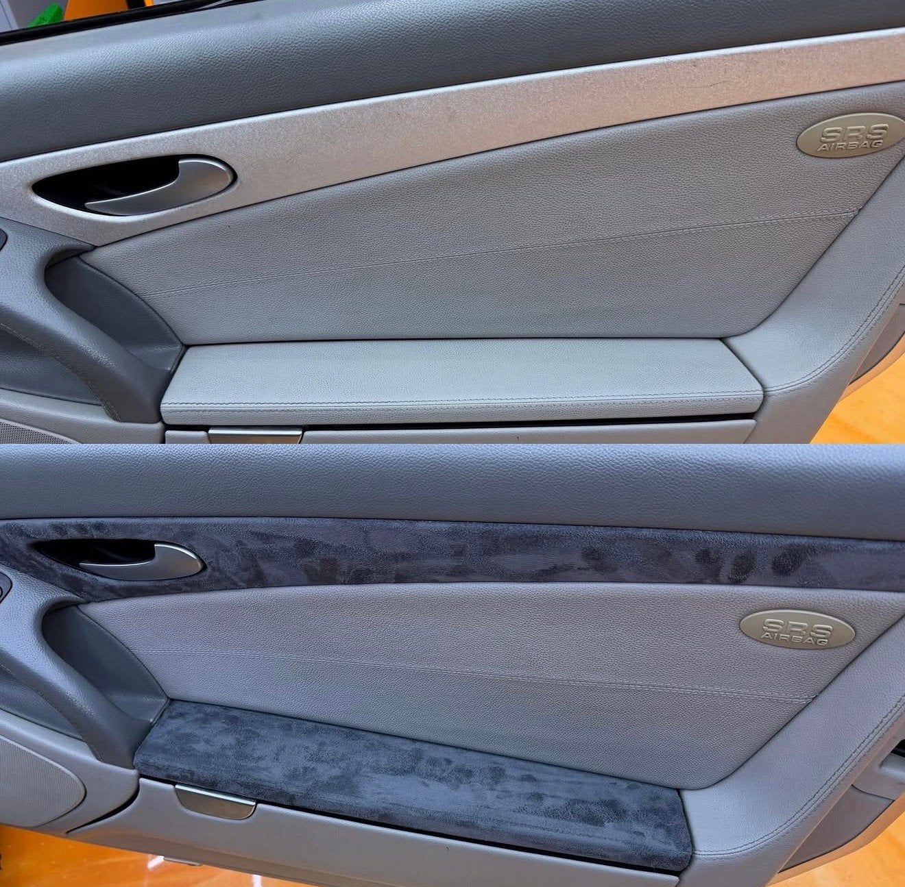 Alcantara accenten in autointerieur, Ophalen