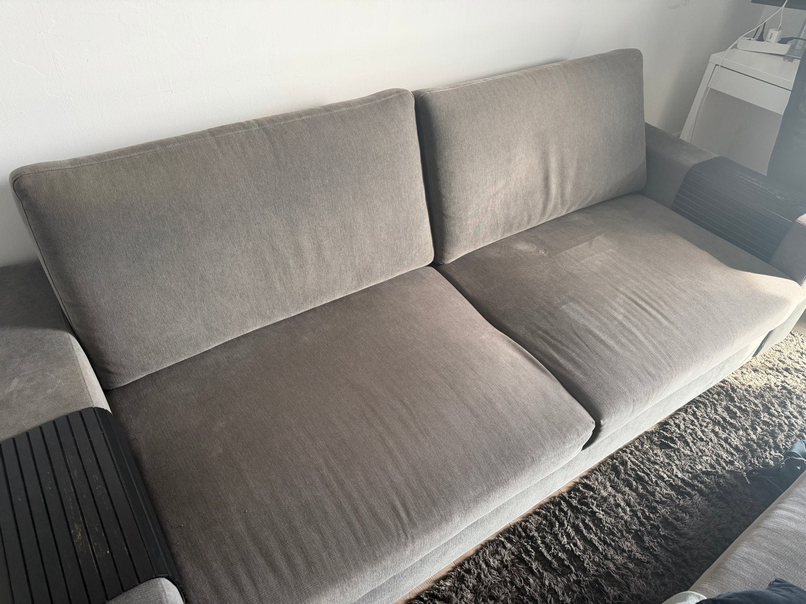IKEA Sörvallen 3-zitsbank met voetenbank/opbergruimte, Ophalen, Gebruikt, 100 tot 125 cm, Driepersoons