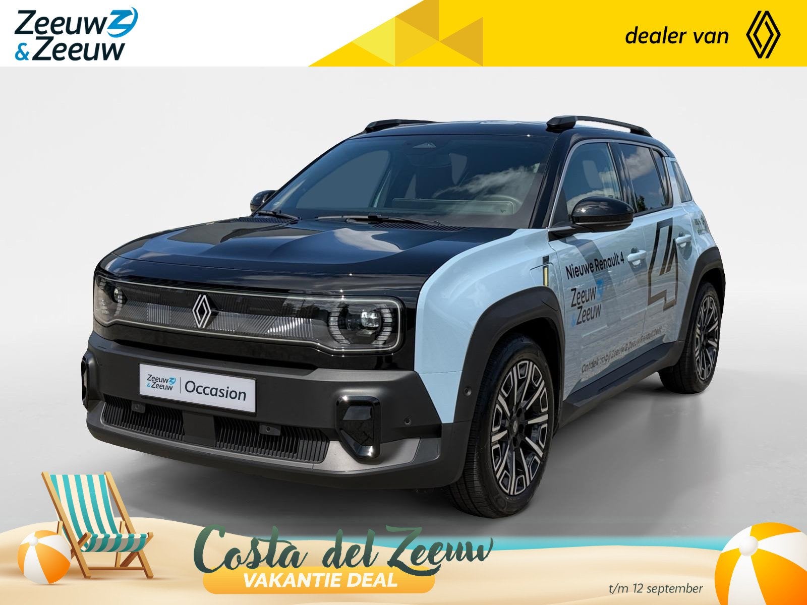 Renault 4 Comfort Range Iconic 52 kWh Automaat | DEMO | Zwar, Auto's, Renault, Blauw, Leder en Stof, 409 km, SUV of Terreinwagen