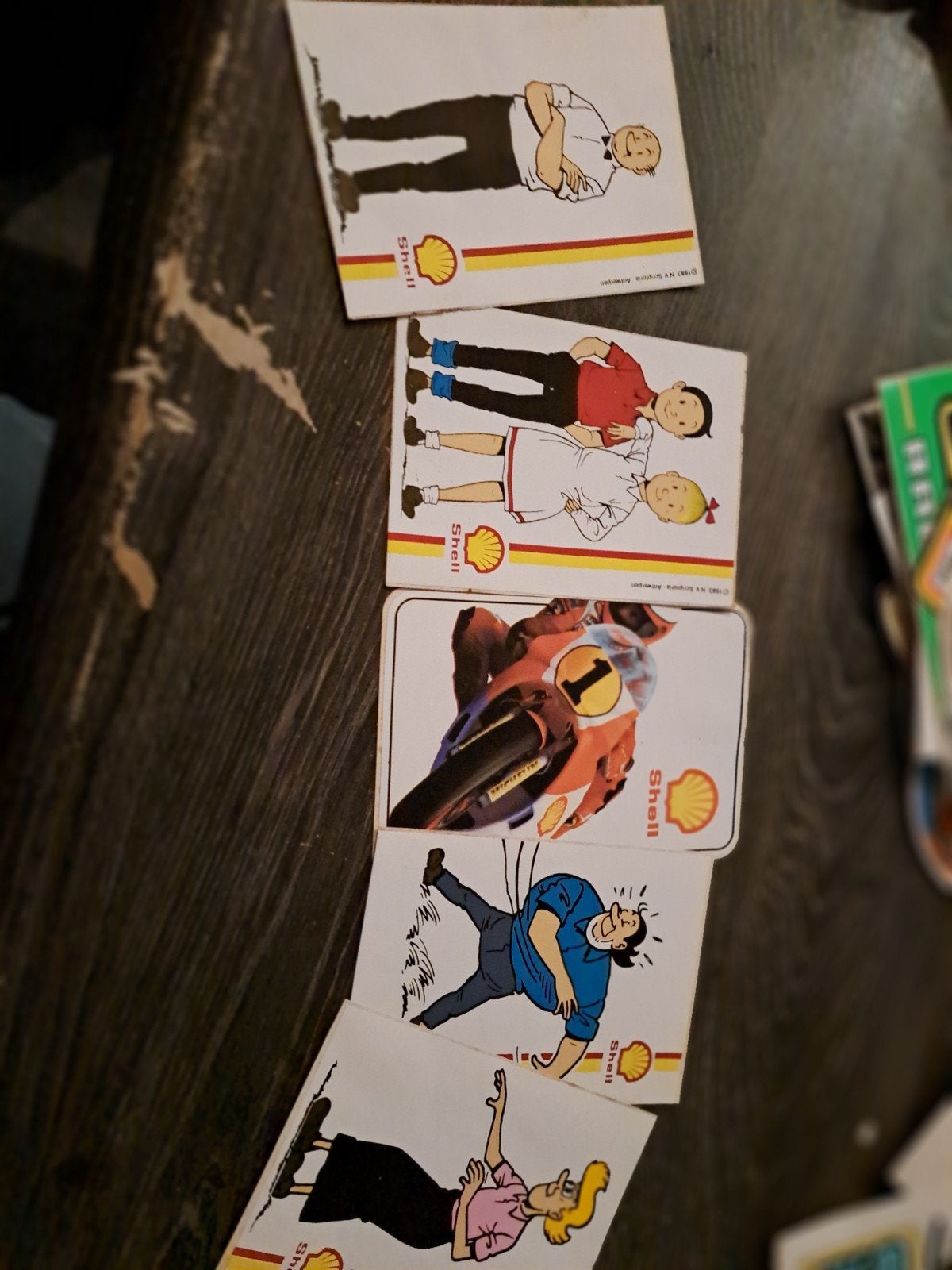 Vintage Shell spaarkaartjes - stripfiguren en motor, Verzamelen, Overige Verzamelen, Ophalen of Verzenden, Nieuw