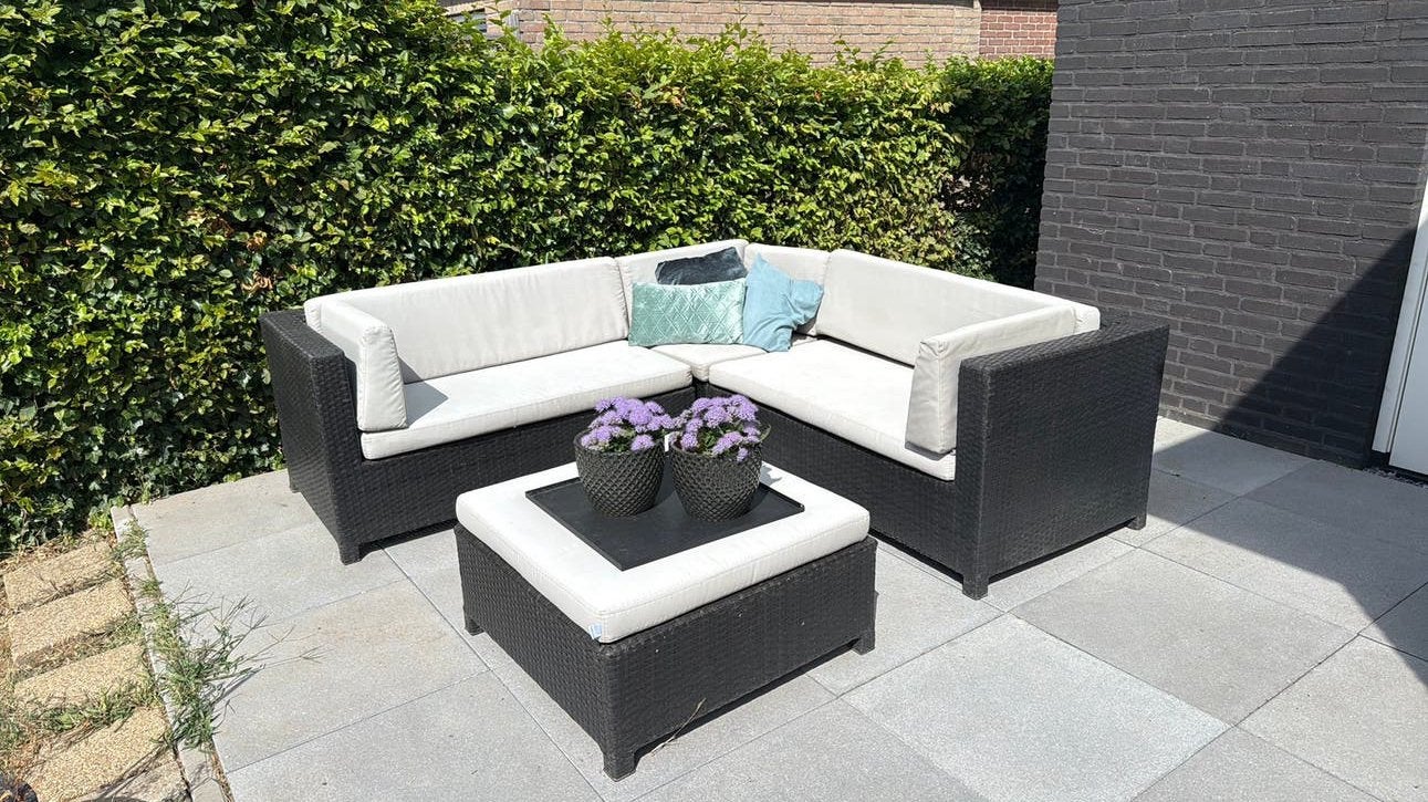 Loungebank met hocker, Ophalen, Gebruikt