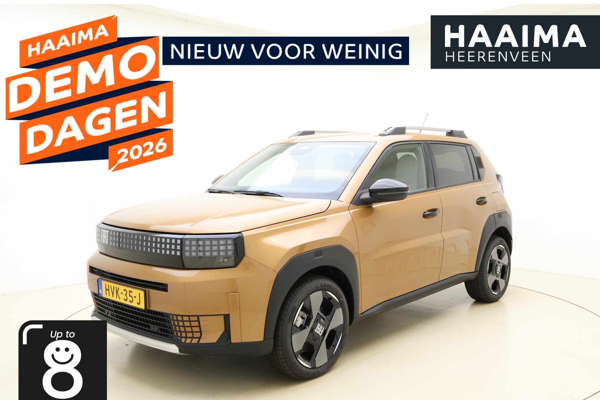 Fiat Grande Panda La Prima 11 kW 44 kWh | Navigatie | Climat, Stof, Gebruikt, Panda, Bruin