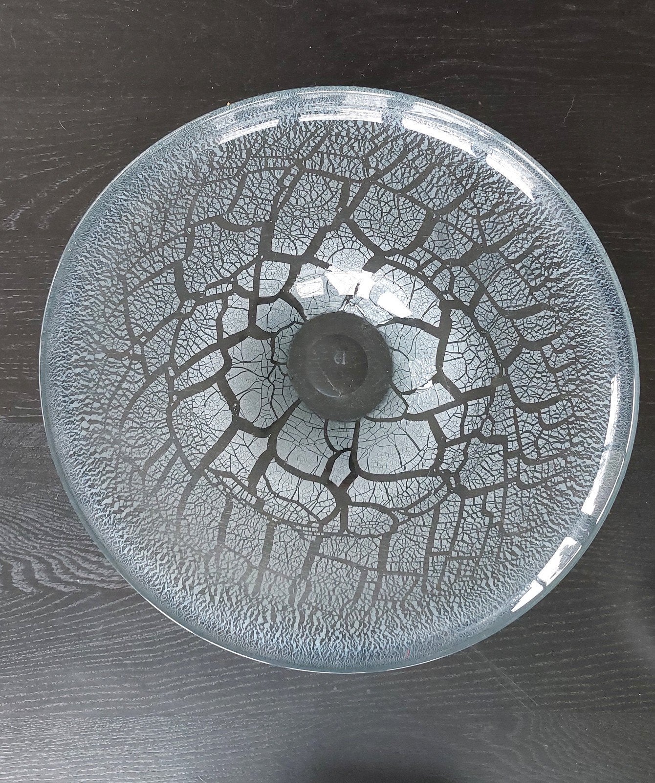 Glazen schaal met craquelé-effect Andries Copier, Antiek en Kunst, Antiek | Glas en Kristal, Ophalen of Verzenden