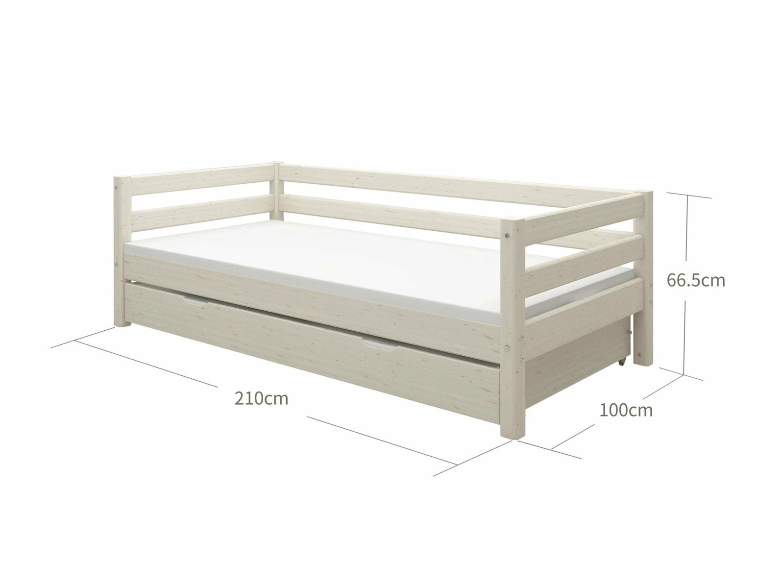 Flexa bed met onderschuif bed, Ophalen, Gebruikt, 180 cm of meer, 85 tot 100 cm
