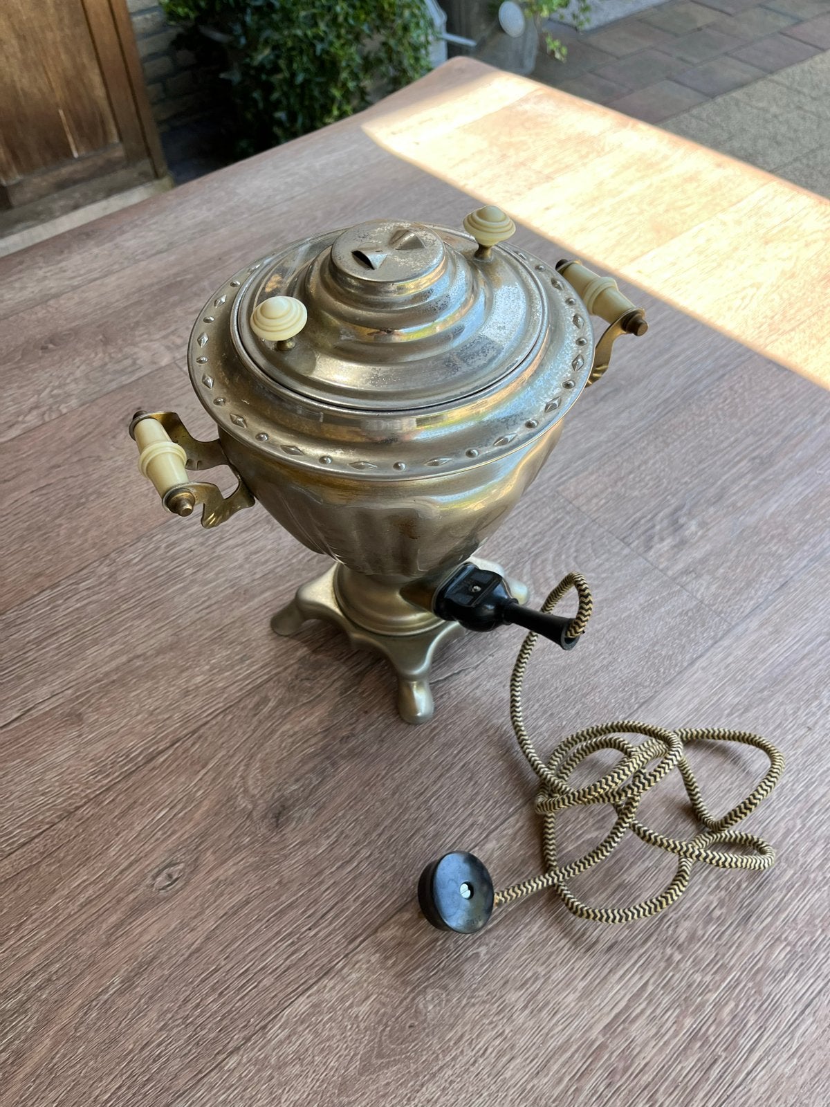 Antieke Samovar - met Elektrisch Element zilverkleurig, Ophalen of Verzenden