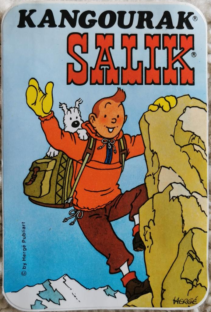 2x sticker Kuifje en Professor Zonnebloem - Kangourak Salik, Ophalen, Gebruikt, Meerdere stickers