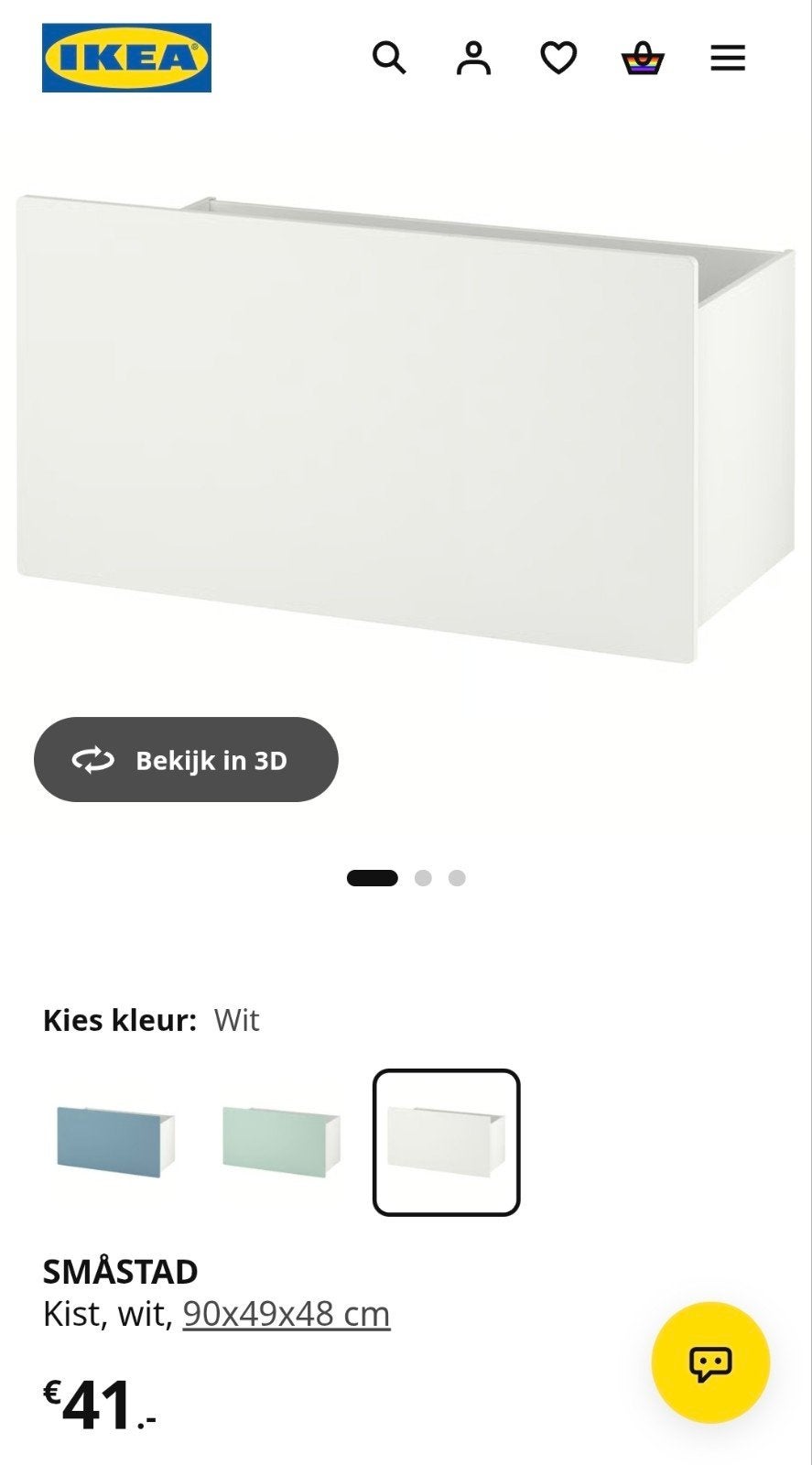 IKEA SMÅSTAD Kist, wit, zo goed als nieuw, Ophalen, 50 tot 100 cm, Zo goed als nieuw, 75 tot 100 cm
