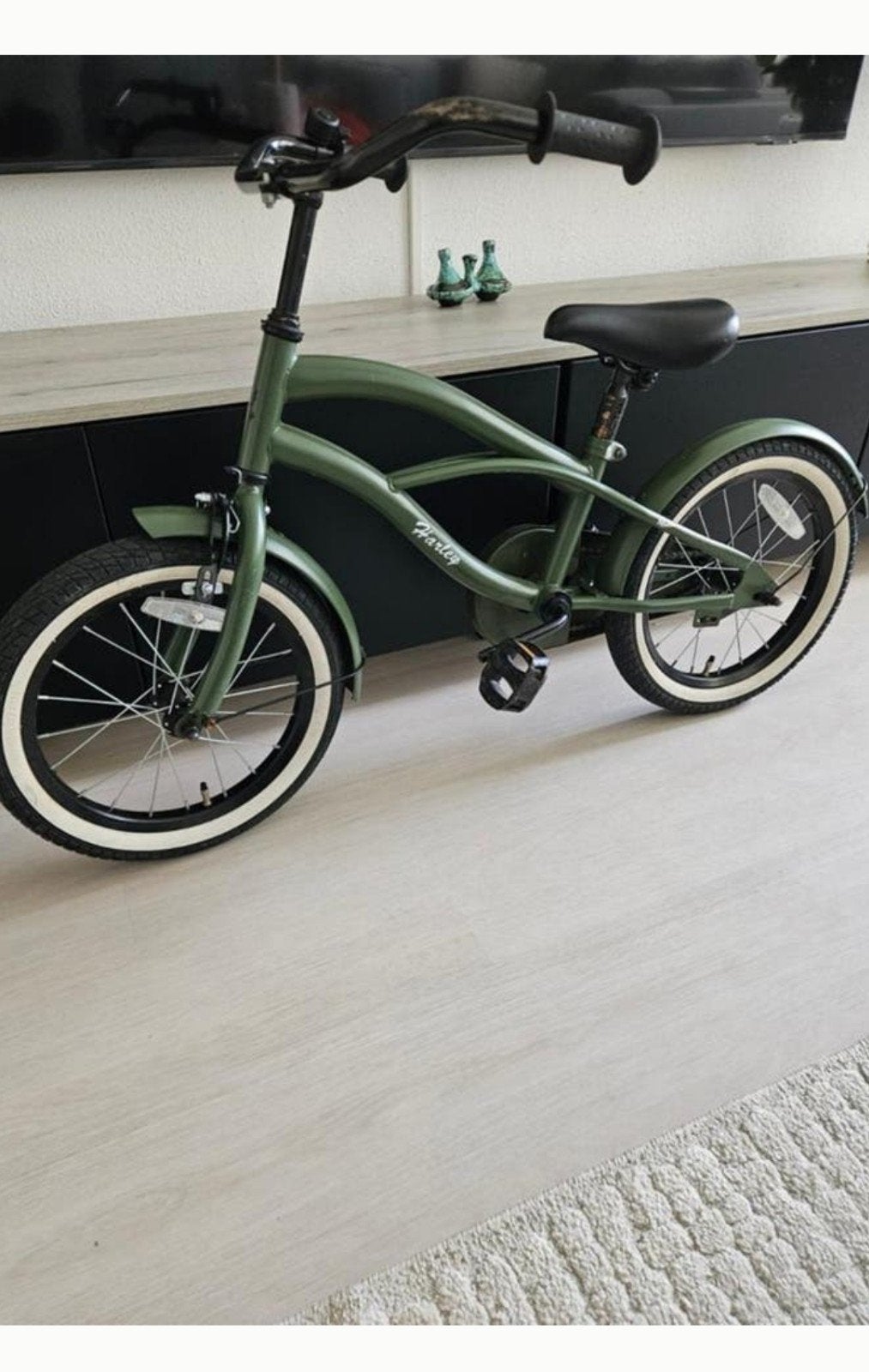 Harley Nogan 16 inch kinderfiets - Groen, Ophalen, Terugtraprem, Harley, 16 tot 20 inch