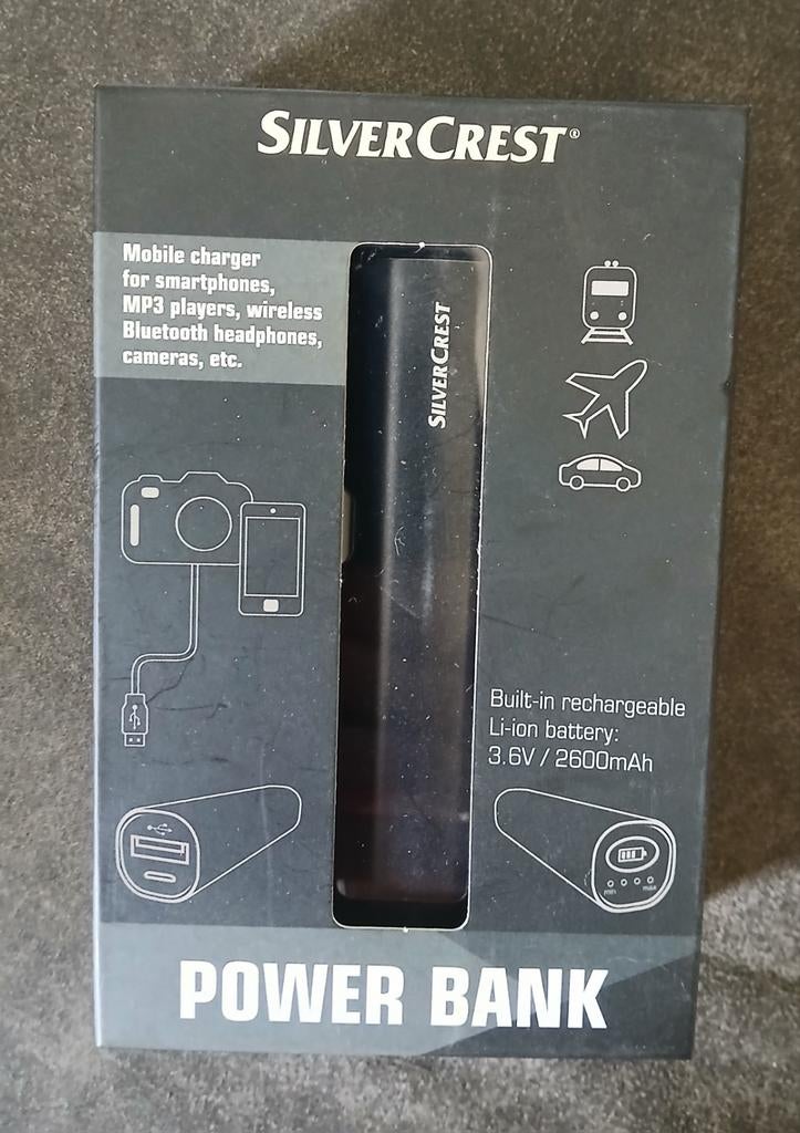 SilverCrest Power Bank zwart nieuw 3.6V / 2600mAh, Ophalen of Verzenden, Nieuw, SilverCrest