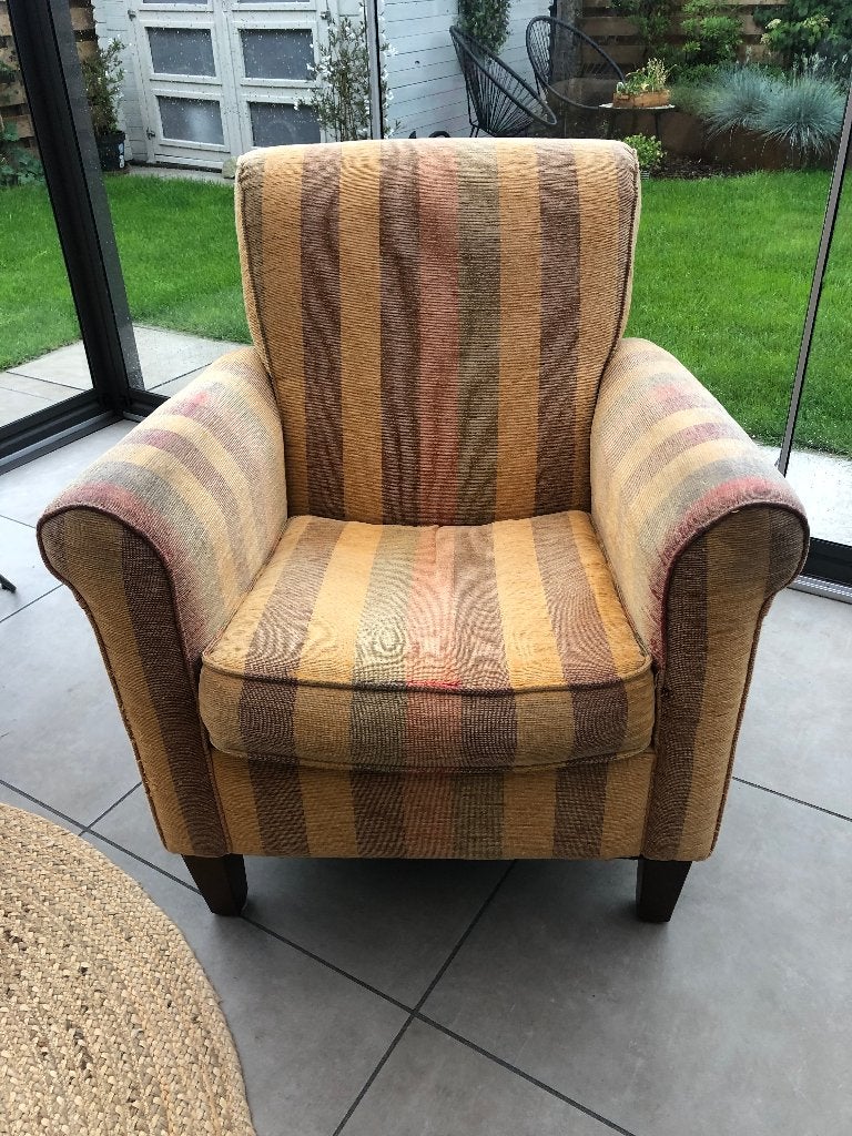 fauteuil met veren binnenwerk, Ophalen, Gebruikt, 75 tot 100 cm, 75 tot 100 cm