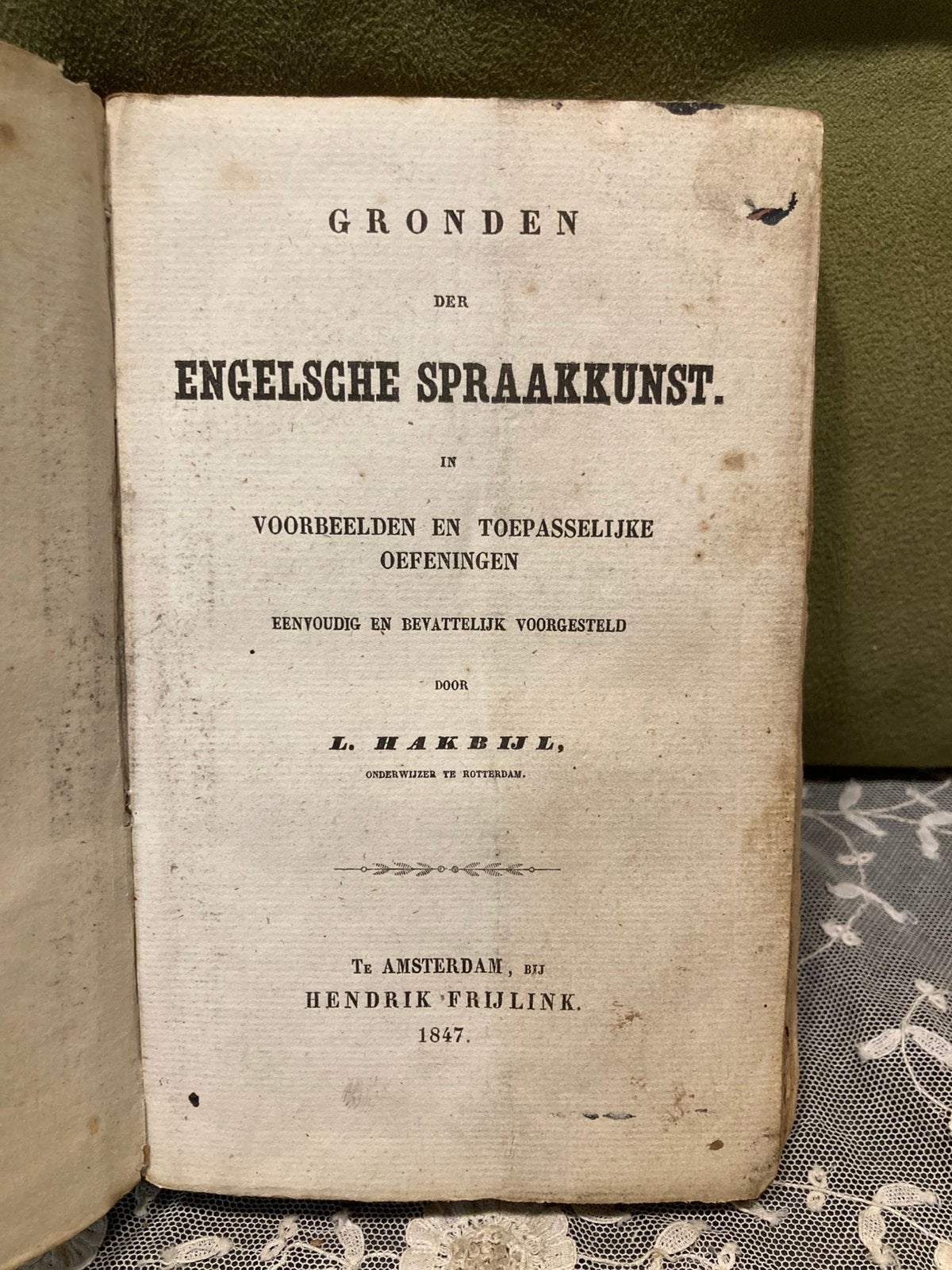 Antiek boek Gronden der Engelsche Spraakkunst (290925s), Antiek en Kunst, Ophalen of Verzenden