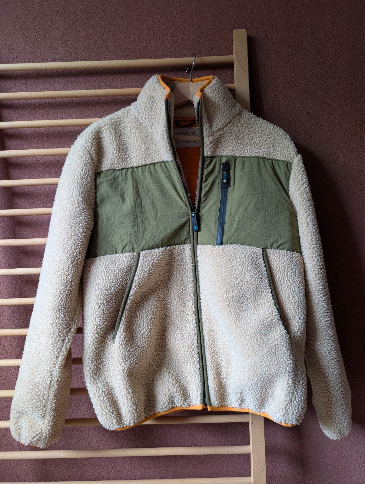 Scotch & Soda Sherpa Fleece vest - Maat 16 (S/M), Beige, Scotch & Soda, Zo goed als nieuw, Ophalen