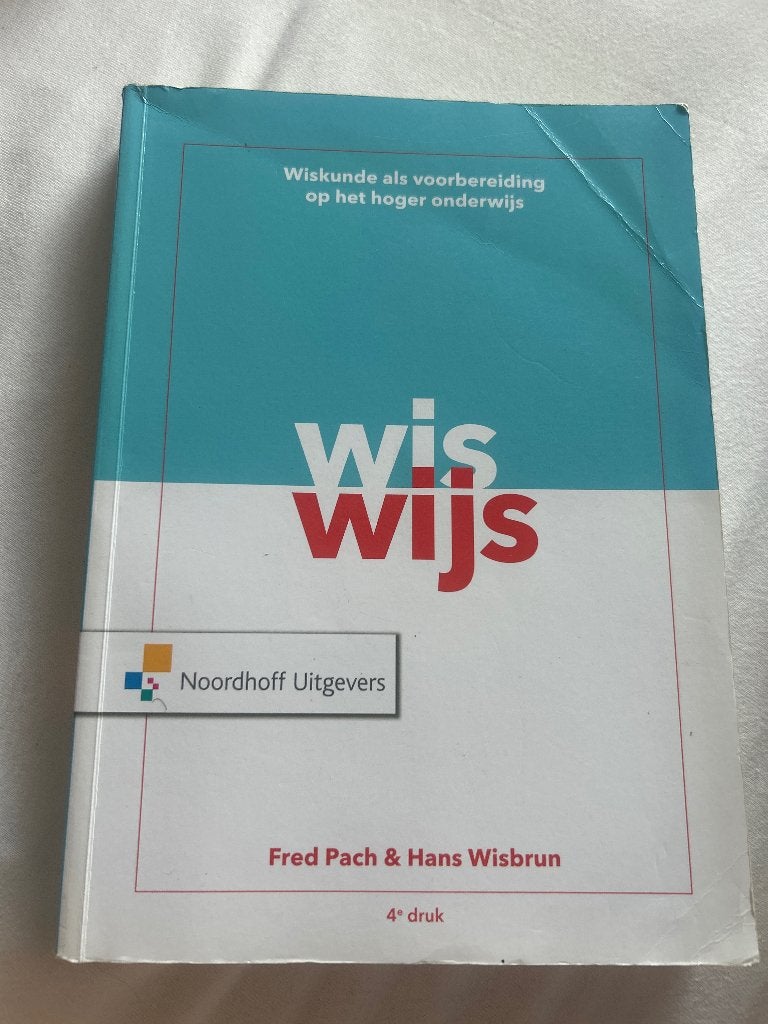 Boek wiswijs wiskunde voorbereiding hoger onderwijs, Overige vakken, Ophalen of Verzenden, Zo goed als nieuw, Noordhoff Uitgevers