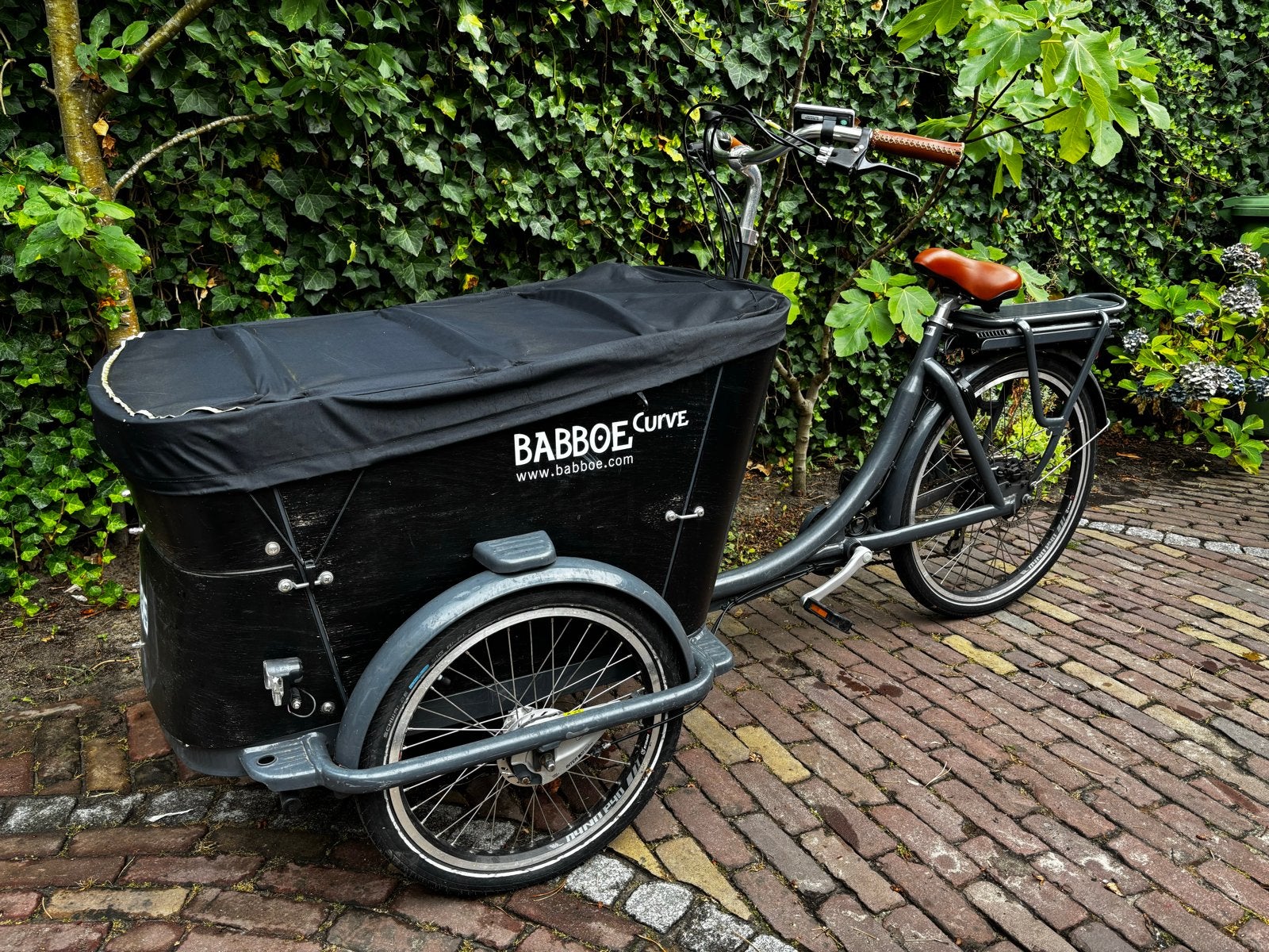 Babboe e-Curve bakfiets met accessoires, werkend!, Fietsen en Brommers, Fietsen | Bakfietsen, 4 kinderen of meer, Gebruikt, Elektrisch