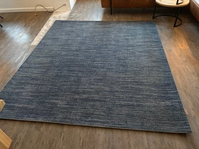Denimblauw vloerkleed 210 x 240, Ophalen, Blauw, 200 cm of meer, Zo goed als nieuw