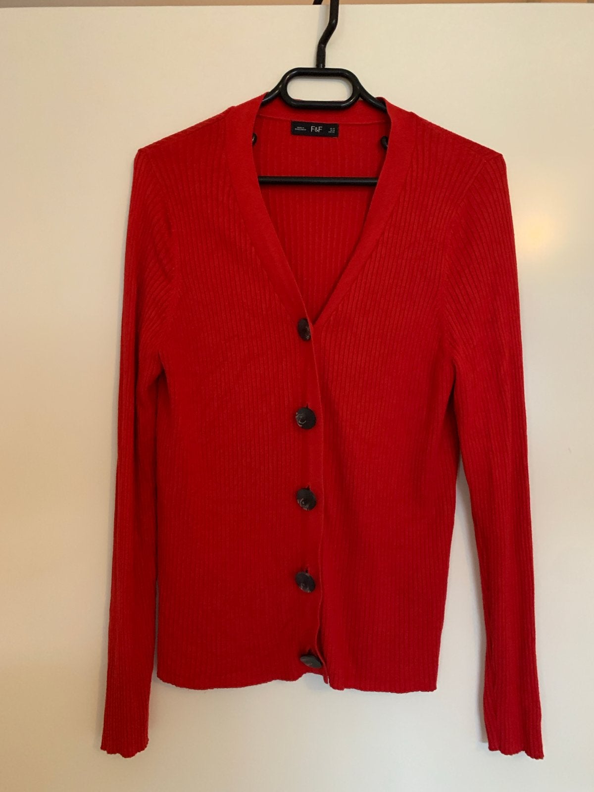 Rood geribbeld vestje van F&F, maat 42, Kleding | Dames, Ophalen of Verzenden, Zo goed als nieuw, Maat 42/44 (L), Rood