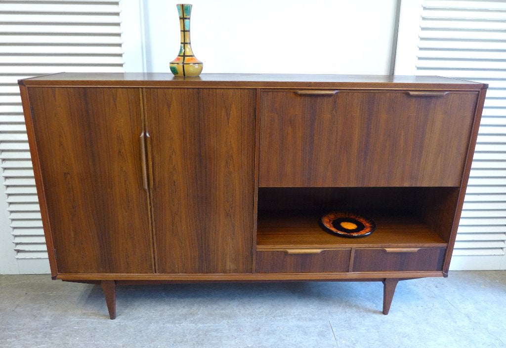 Prachtig vintage midcentury palissander fristho highboard, Ophalen, Gebruikt, Met deur(en), Fristho