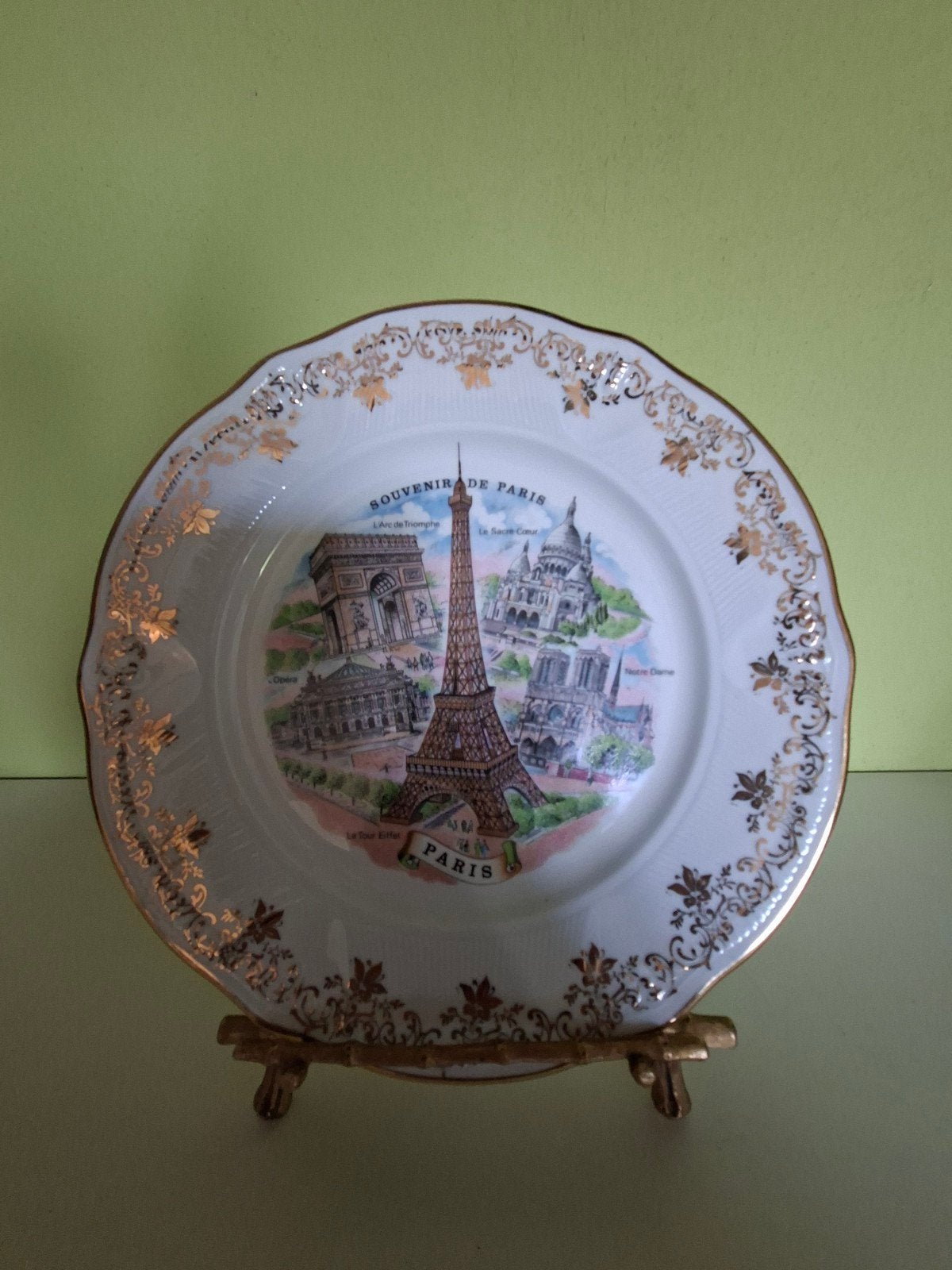 Vintage Limoges Souvenir Bord Parijs - Eiffeltoren etc., Ophalen of Verzenden