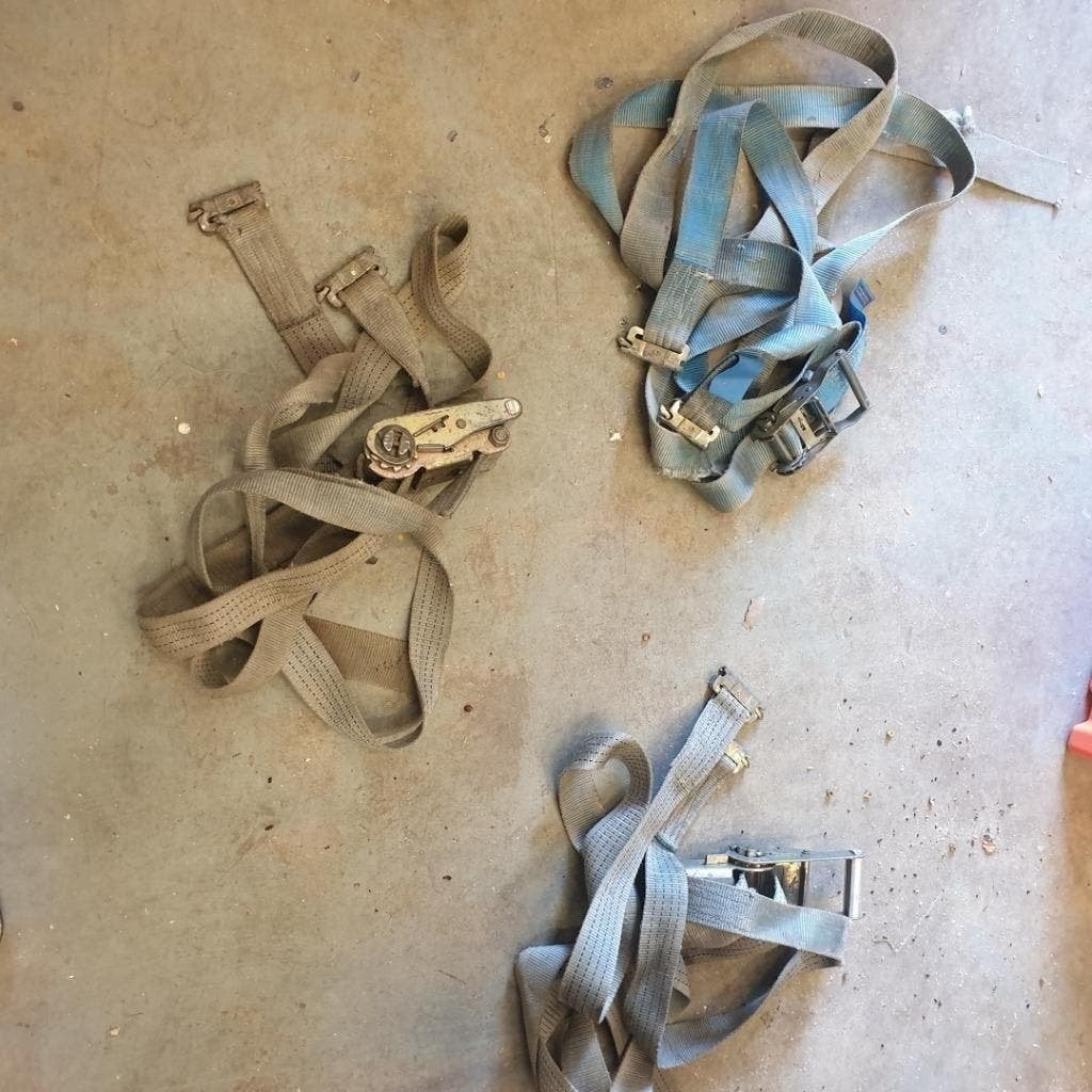 4x spanbanden voor metalen vastzet rail aanhanger auto, Ophalen of Verzenden, Gebruikt