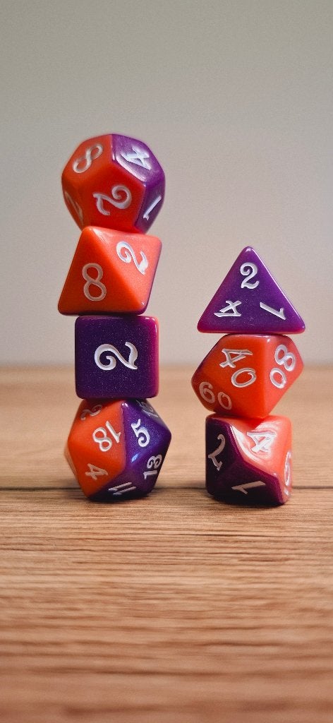 Prachtige 7-delige RPG Dice Set – Paars & roze, Onbekend, Ophalen of Verzenden, Onbekend, Onbekend