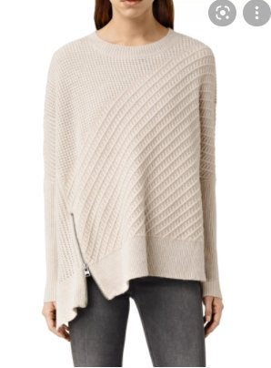 All Saints asymmetrische warme trui beige oversized nr 47715, All Saints, ., Beige, Ophalen of Verzenden