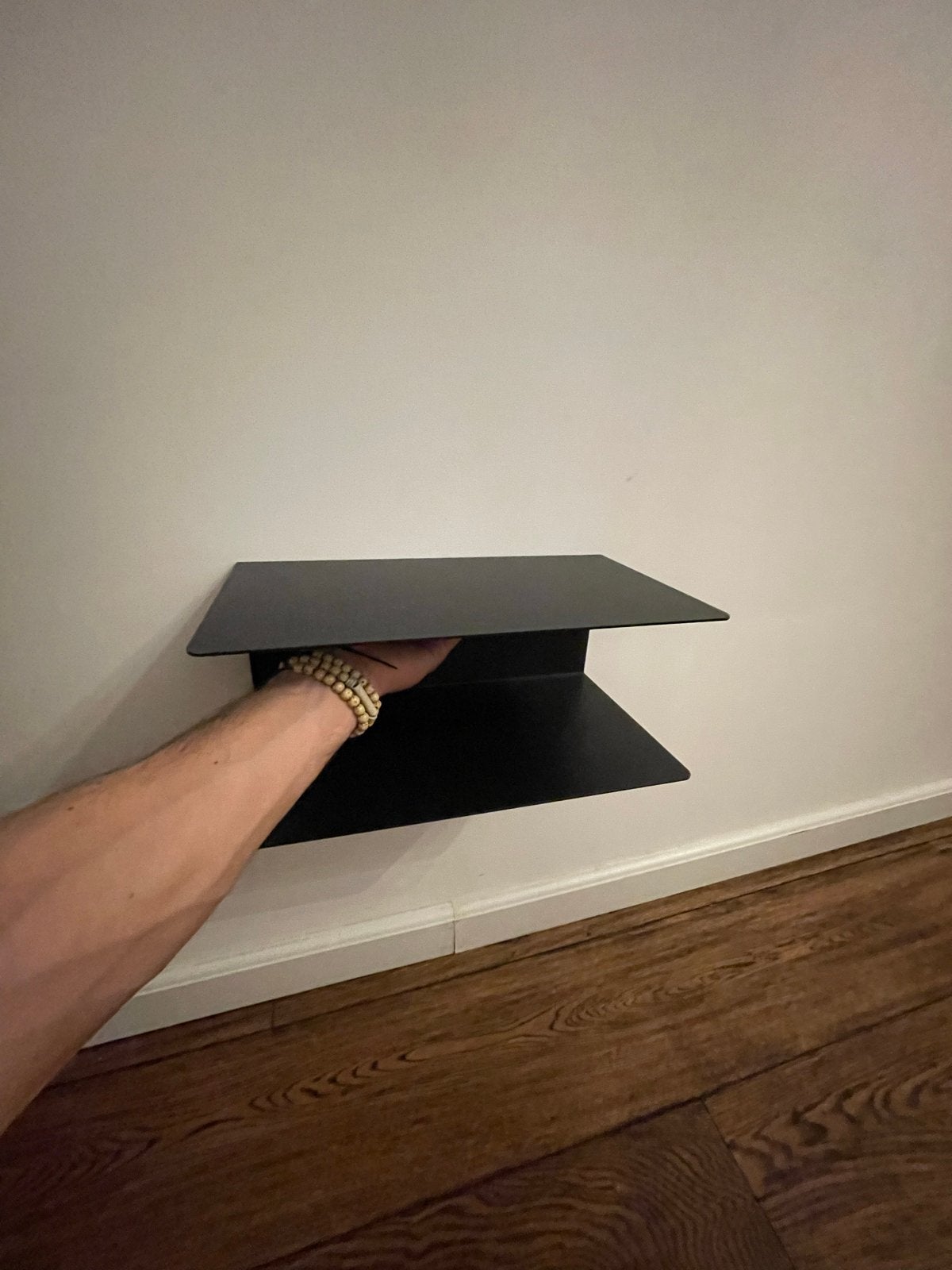 Set van 2 Zwart metalen wandplankje / zwevende plank, Huis en Inrichting, Woonaccessoires | Wandplanken en Boekenplanken, Ophalen