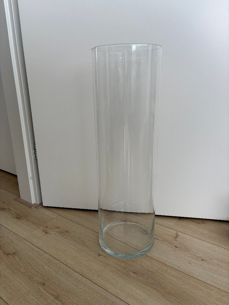 Grote hoge cilindervaas, Huis en Inrichting, Woonaccessoires | Vazen, Ophalen, Overige kleuren, 68 cm, Glas