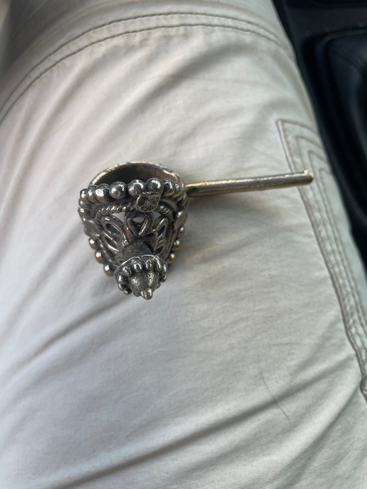 Zilverkleurige Traditionele Teenring uit India, Gebruikt, Ophalen of Verzenden, Kleiner dan 17, Dame