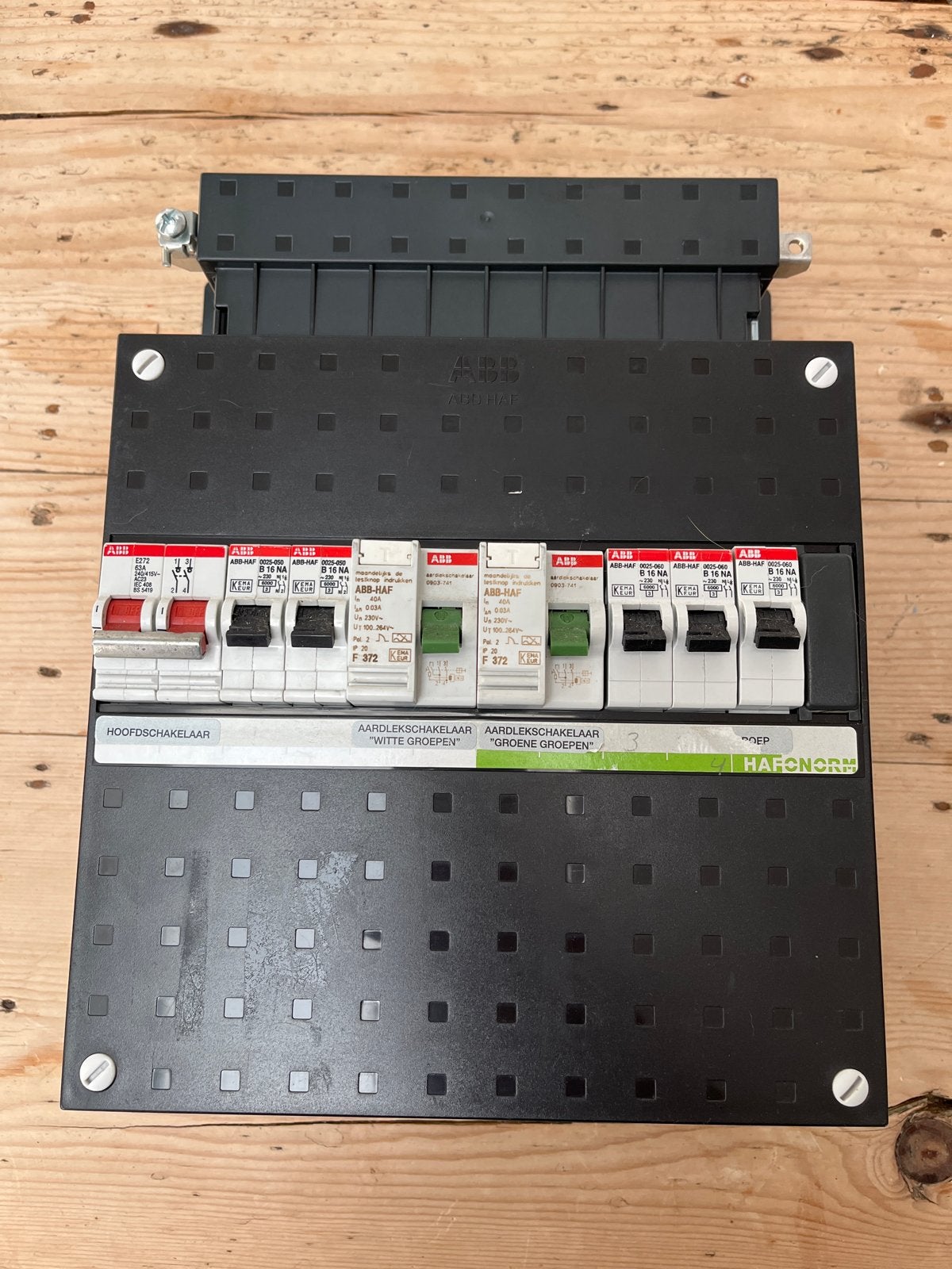 ABB HAF Groepenkast met Hoofdschakelaar en Aardlekschakelaar, Ophalen of Verzenden, Gebruikt, ABB, Groepenkast