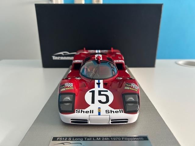 FERRARI 512S LONG TAIL LE MANS 24H 1970 #15 1:18 TECNO MODEL, Hobby en Vrije tijd, Modelauto's | 1:18, Ophalen of Verzenden, Zo goed als nieuw