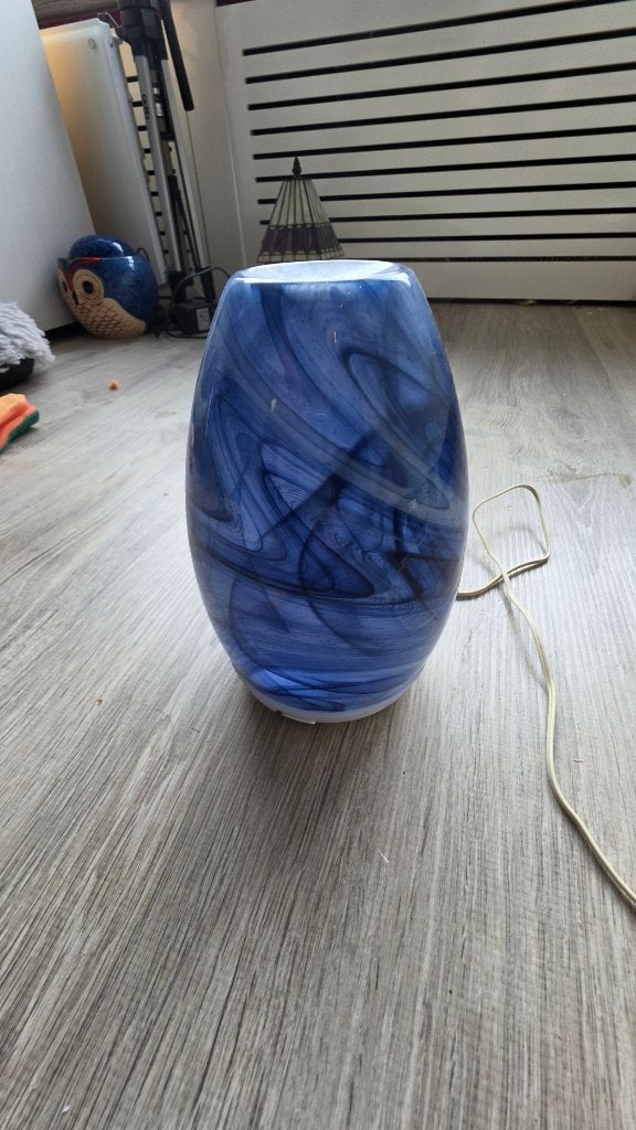 Blauwe glazen vaas/diffuser, Ophalen, Blauw, Zo goed als nieuw, Modern