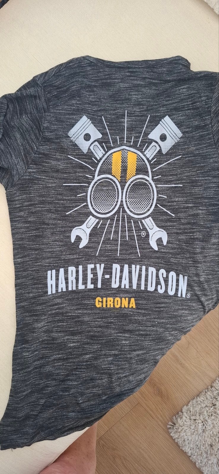 Harley-Davidson T-shirt - Grijs met print, Ophalen of Verzenden, Korte mouw, Maat 36 (S), Grijs