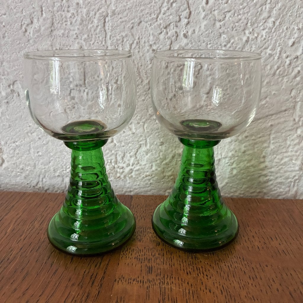 2 Vintage roemer wijnglazen, Antiek en Kunst, Ophalen of Verzenden