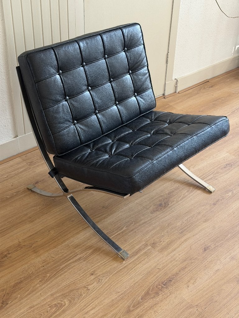 Replica Barcelona Chair/Stoel, Huis en Inrichting, Fauteuils, Ophalen, Gebruikt, 75 tot 100 cm, Modern