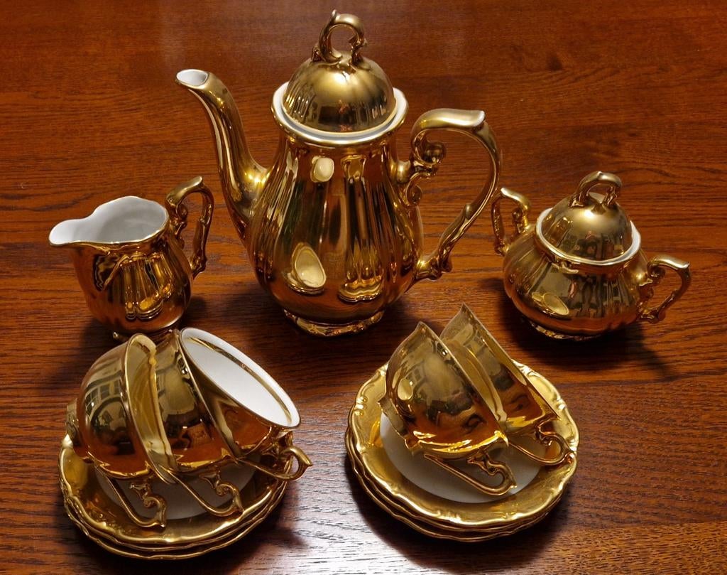 Gouden theeservies Schlottenhof Bavaria, Antiek en Kunst, Ophalen