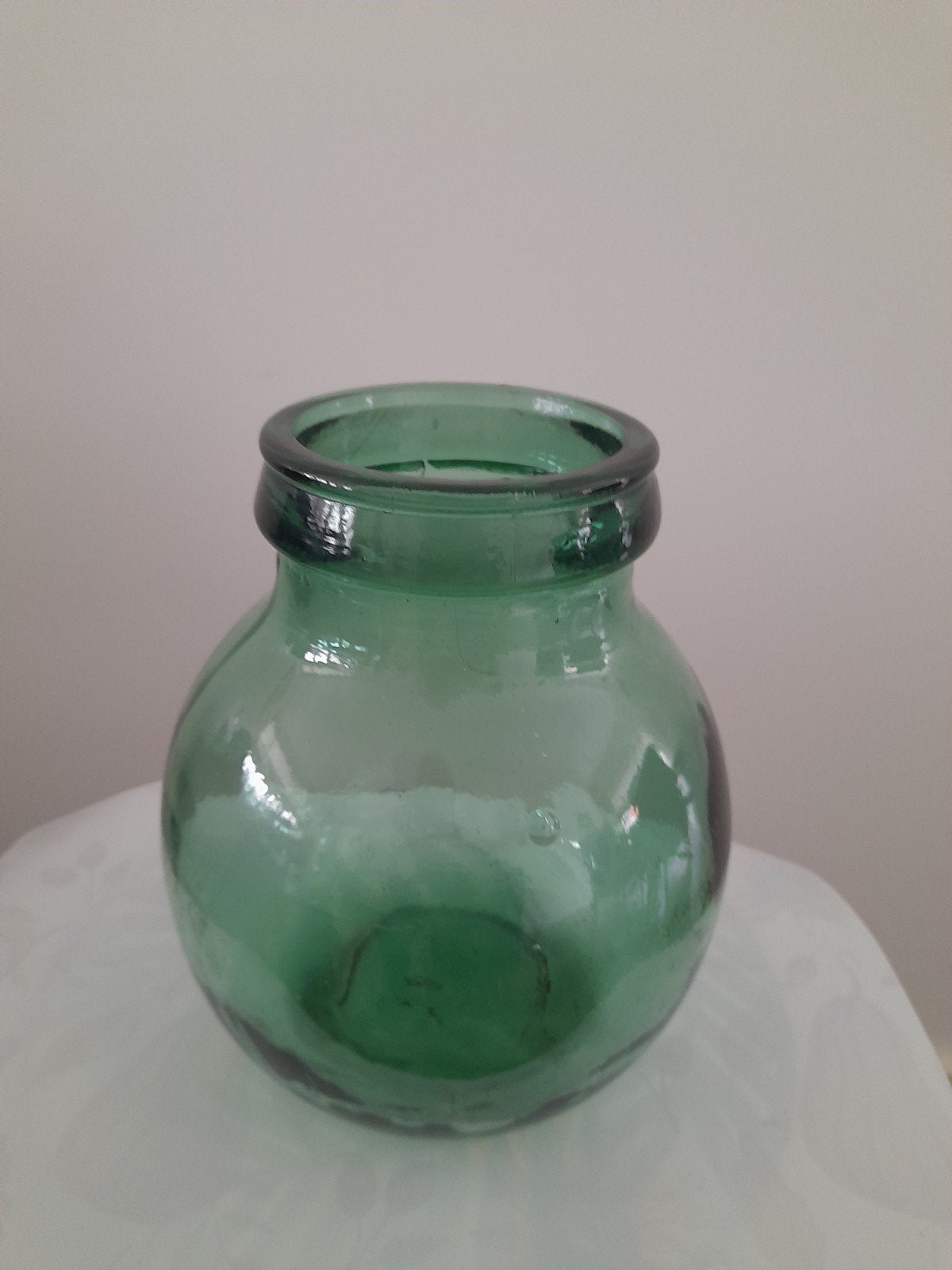 Vintage Groene Glazen Vaas/Fles, Ophalen