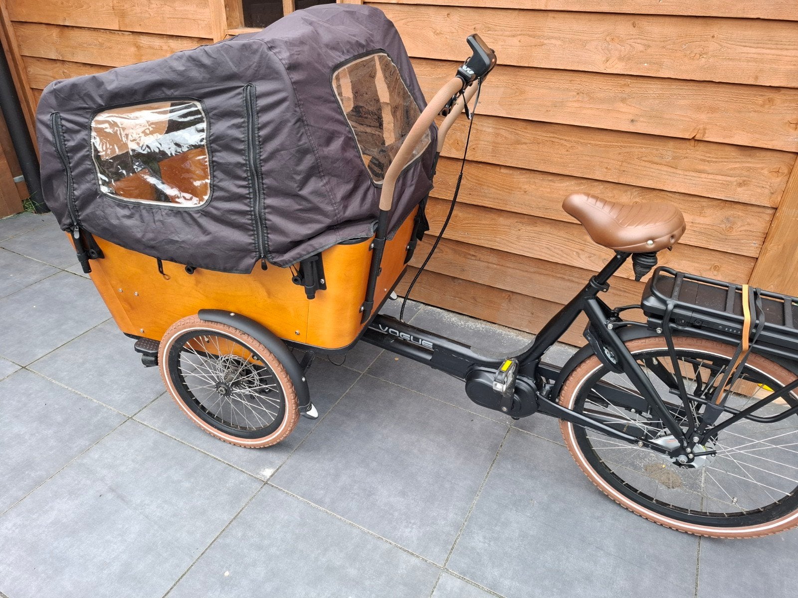 Vogue Carry 3 bakfiets, 4 kinderen of meer, Huif, Zo goed als nieuw, Schijfrem