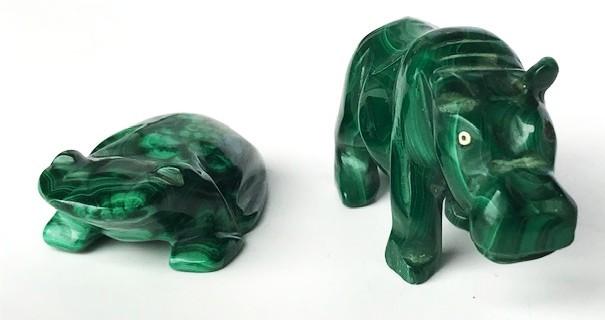 Malachiet edelsteen Kikker Nijlpaard Antiek💎✨😍🎁🤗👌, Verzamelen, Ophalen of Verzenden, Overige typen