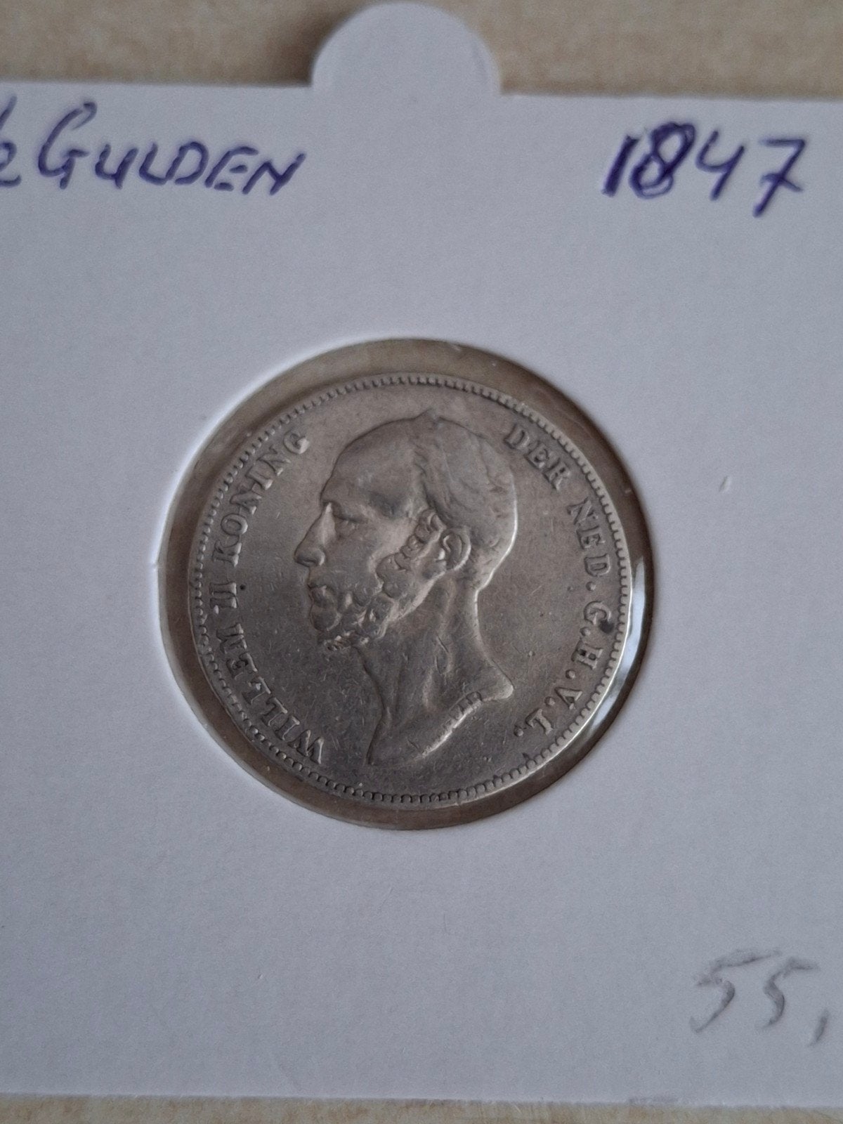 Zilveren 1/2 Gulden Willem II uit 1847, zf, Ophalen of Verzenden