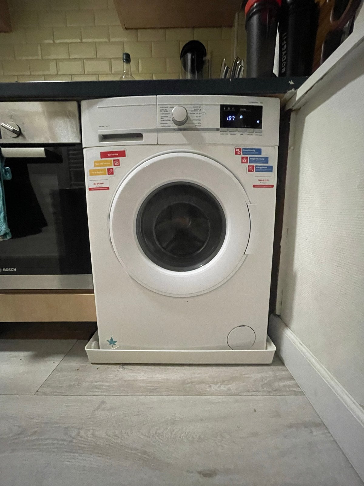 Sharp ES-GFD8144E3BS Wasmachine, Witgoed en Apparatuur, Ophalen, Gebruikt, Voorlader, Kort programma