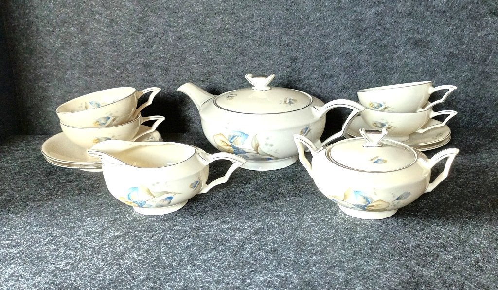 Spenzo theeservies met bloemmotief, Antiek en Kunst, Antiek | Servies compleet, Ophalen