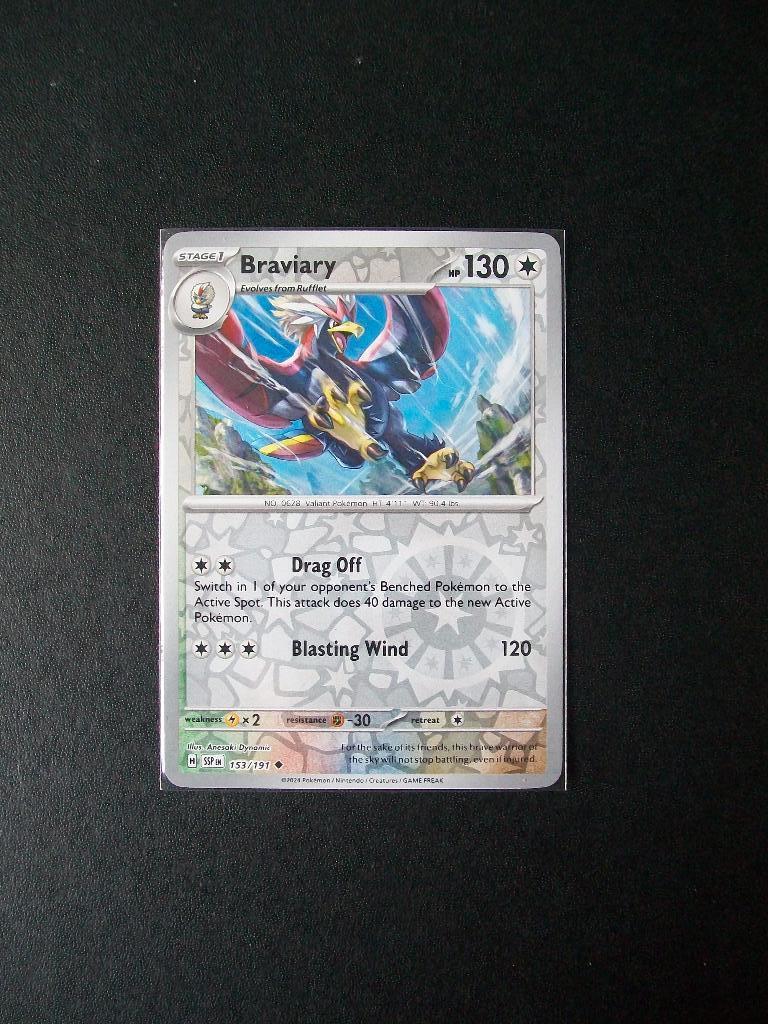 9980. Nieuwe Pokemon Kaart holofoil BRAVIARY HP130 (153/191), Verzenden, Nieuw, Losse kaart, Foil