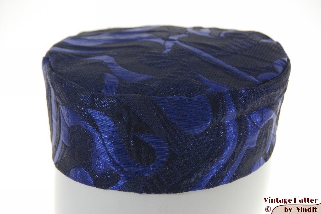 Oosters hoedje glimmend blauw en zwart maat 58 en 61 nieuw