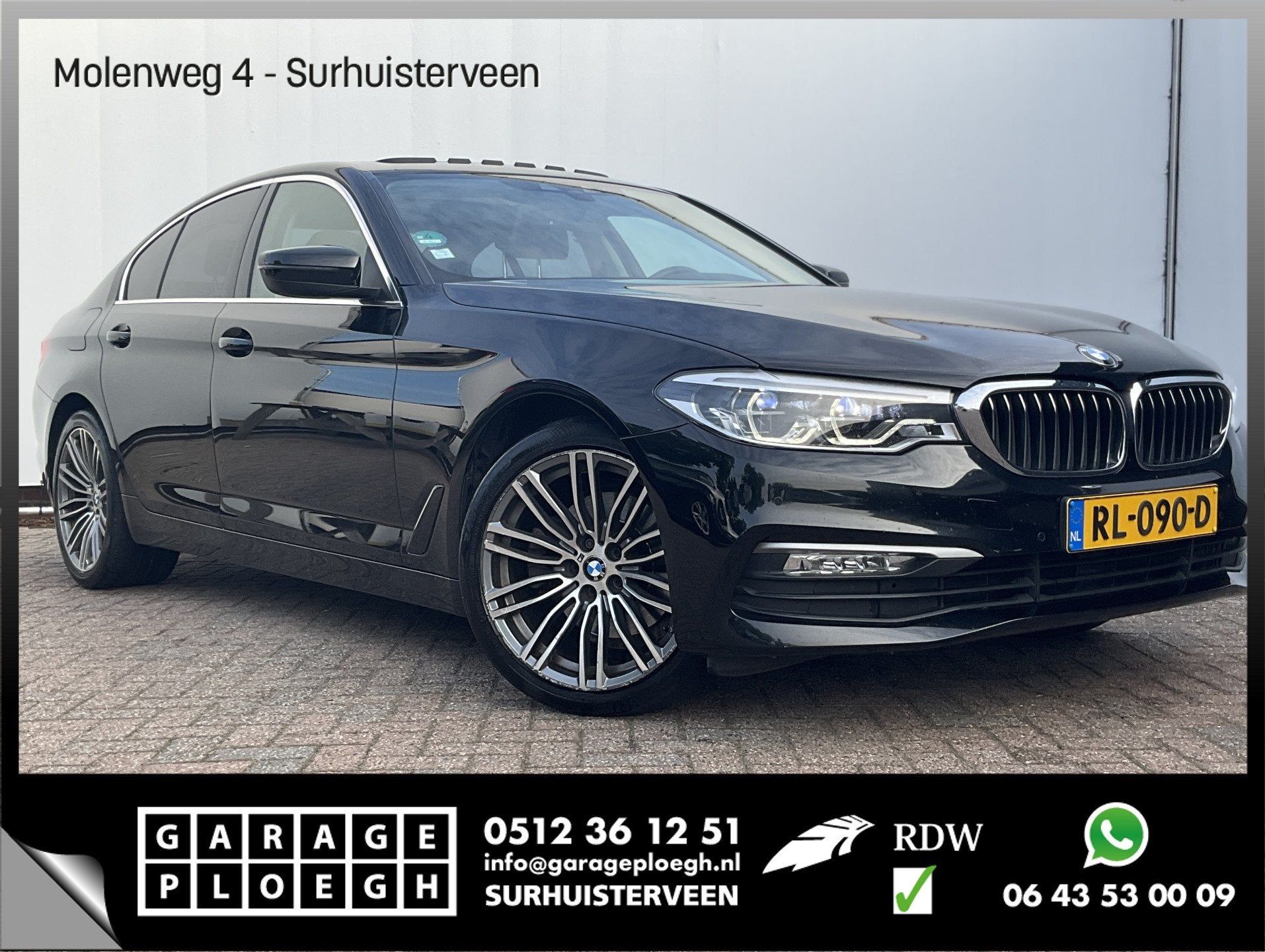 BMW 5 Serie 520D High Executive Pano.dak Leer Memory Stoelve, Auto's, Automaat, Achterwielaandrijving, Euro 6, Zwart