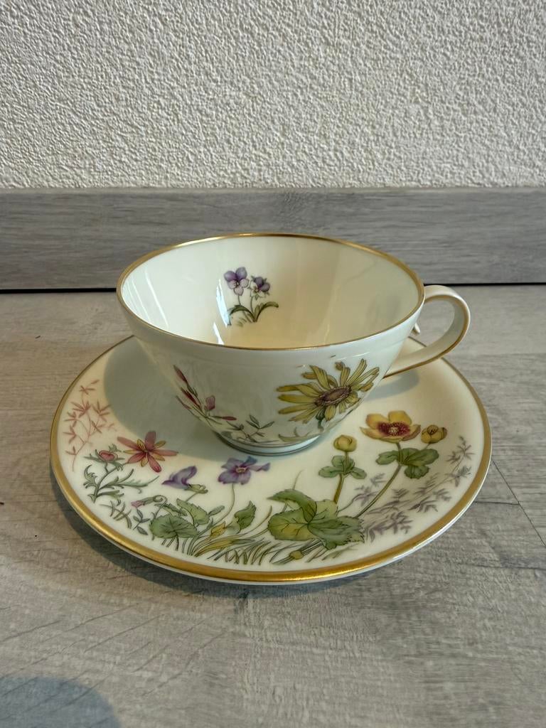 Krautheim Selb Bavaria “Wiesengrund” kop schotel decor ‘I’ 2, Antiek en Kunst, Antiek | Servies los, Ophalen of Verzenden