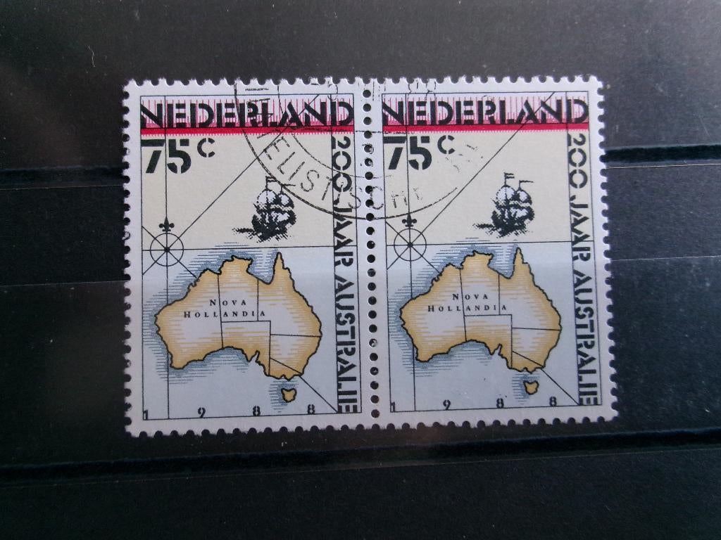 1988 - duo australie (814b), Postzegels en Munten, Postzegels | Nederland, Verzenden, Gestempeld